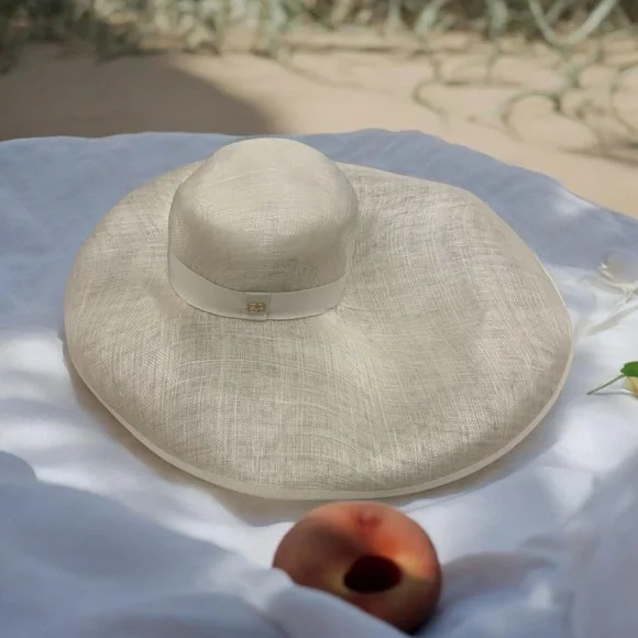 Valentino Garavani Large Brim Abaca Sun Hat Size 56 EU=21 7/8" - Picture 5 of 16